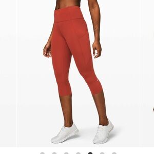 Lululemon Fast and Free Crop II 19" Magma